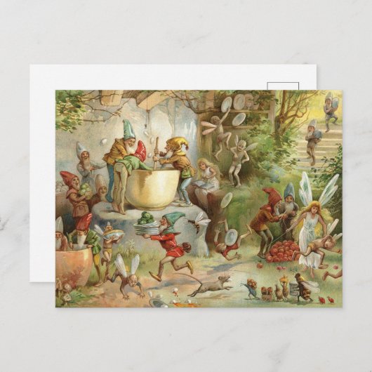 Vintages Märchenfest Postkarte (Vorne/Hinten)