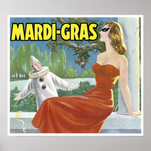 Vintages Mardi Gras Fruchtkäfigetikett Poster (Vorne)