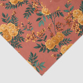Vintages Marigold Calendula Floral Pattern Seidenpapier (Ausschnitt)
