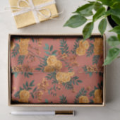Vintages Marigold Calendula Floral Pattern Seidenpapier (Geschenk)
