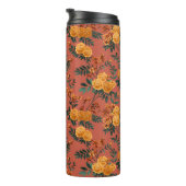 Vintages Marigold Calendula Floral Pattern Thermosbecher (Nach rechts gedreht)