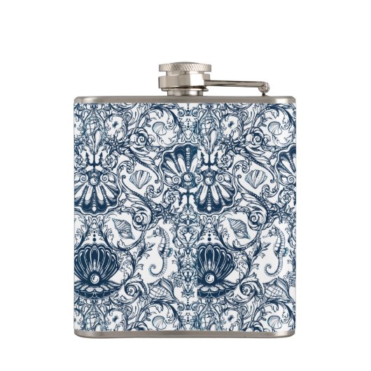 Vintages Marinemuster Flachmann (Rückseite)