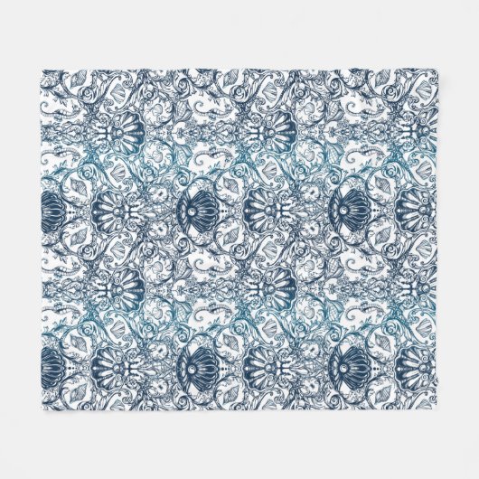 Vintages Marinemuster Fleecedecke (Vorderseite (Horizontal))