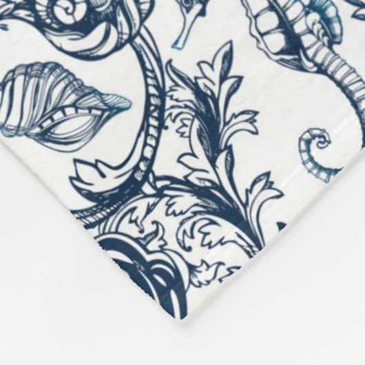 Vintages Marinemuster Fleecedecke (Ecke)