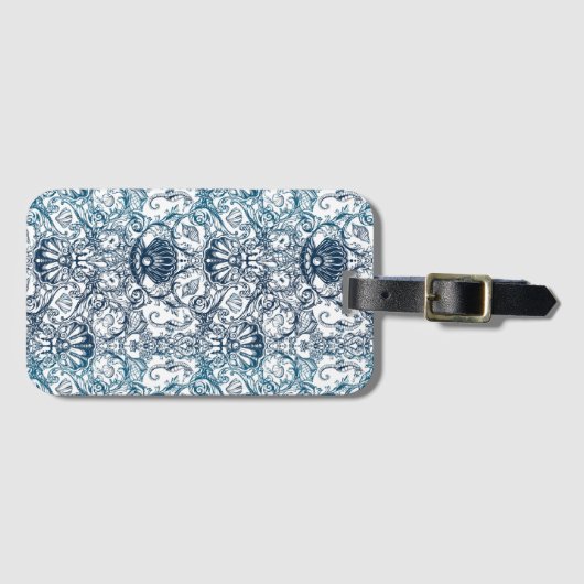 Vintages Marinemuster Gepäckanhänger (Vorderseite (Horizontal))