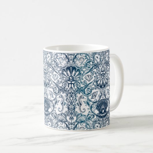 Vintages Marinemuster Kaffeetasse (VorderseiteRechts)