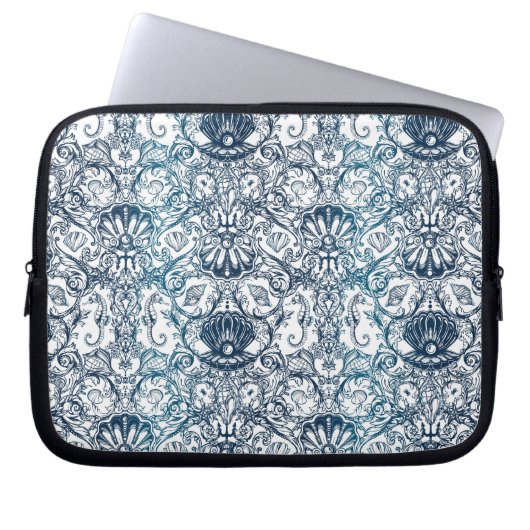 Vintages Marinemuster Laptopschutzhülle (Vorderseite)