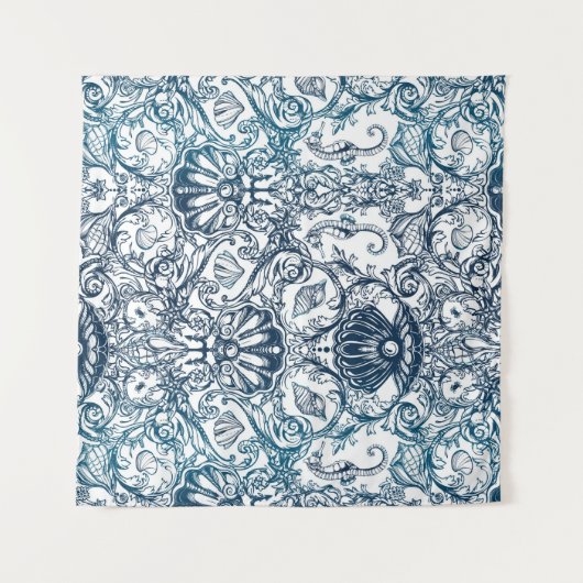 Vintages Marinemuster Wandteppich (Vorderseite)