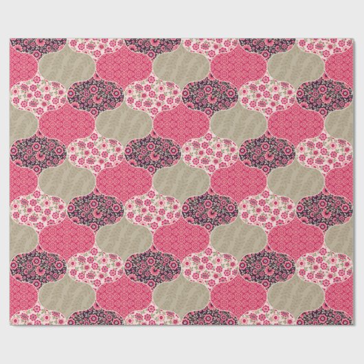 Vintages marokkanisches Muster Rosa Geschenkpapier (Flach)