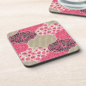 Vintages marokkanisches Muster Rosa Getränkeuntersetzer (Linke Seite)