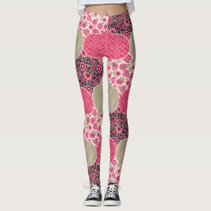 Vintages marokkanisches Muster Rosa Leggings
