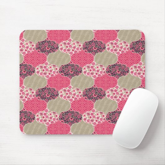 Vintages marokkanisches Muster Rosa Mousepad (Mit Mouse)