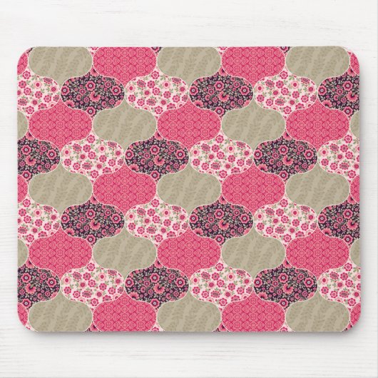 Vintages marokkanisches Muster Rosa Mousepad (Vorne)