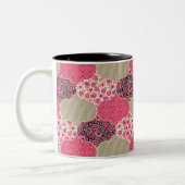 Vintages marokkanisches Muster Rosa Zweifarbige Tasse (Links)