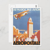 Vintages Marokko Aeropostale Moschee Postkarte (Vorne/Hinten)