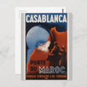Vintages Marokko Casablanca Port Retro Postkarte (Vorne/Hinten)