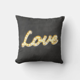 Vintages Marquee Lights Liebe Kissen - Kalkboard