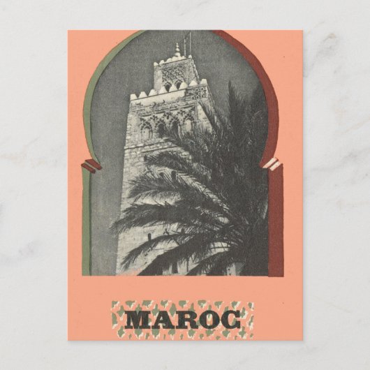 Vintages Marrakesch, Maroc, Postkarte (Vorderseite)