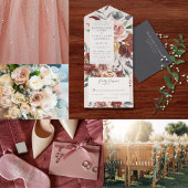 Vintages Marsala Blush Pewter Floral-Programm Fächer