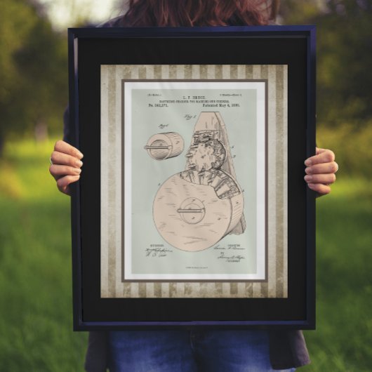 Vintages Maschinenzuführungspatent Poster