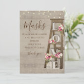 Vintages Maskensymbol für Holzleiter und Streichel Einladung (Stehend Vorderseite)