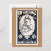 Vintages Match-Label - Der Pferdekopf Postkarte (Vorne/Hinten)