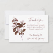 Vintages Mauve Floral Beileid Vielen Dank Karten (Vorderseite)