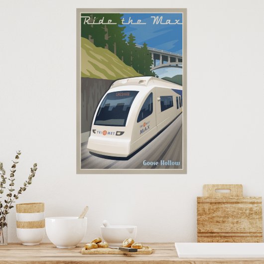 Vintages Max Light Rail Reiseplakat Poster (Küche)