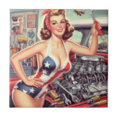 Vintages mechanisches Button Fliese (Vorderseite)