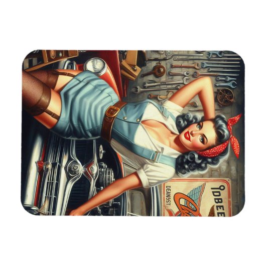 Vintages mechanisches Button Magnet (Horizontal)