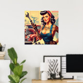 Vintages mechanisches Button Poster (Heimbüro)