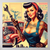 Vintages mechanisches Button Poster (Vorne)