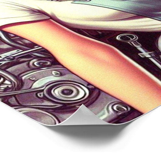 Vintages mechanisches Button Poster (Ecke)