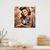 Vintages mechanisches Button Poster (Küche)