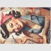 Vintages mechanisches Button Seidenpapier (Vorderseite)