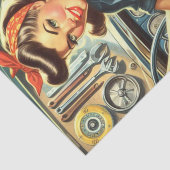 Vintages mechanisches Button Seidenpapier (Ausschnitt)