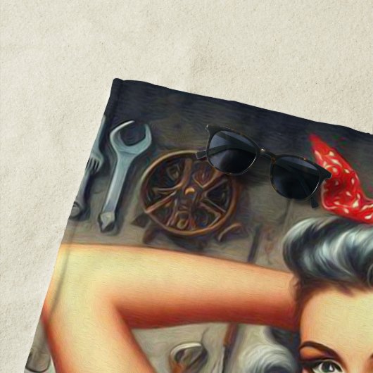 Vintages mechanisches Button Strandtuch (Beispiel)