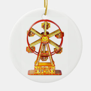 Vintages mechanisches Riesenrad Keramikornament