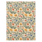 Vintages mediterranes Blumenmuster nahtlos Tischdecke (Vorderseite)