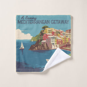 Vintages mediterranes Reisedesign Waschlappen