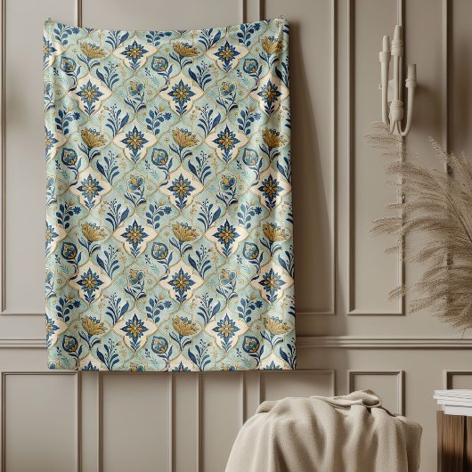 Vintages mediterranes traditionelles geometrisches fleecedecke