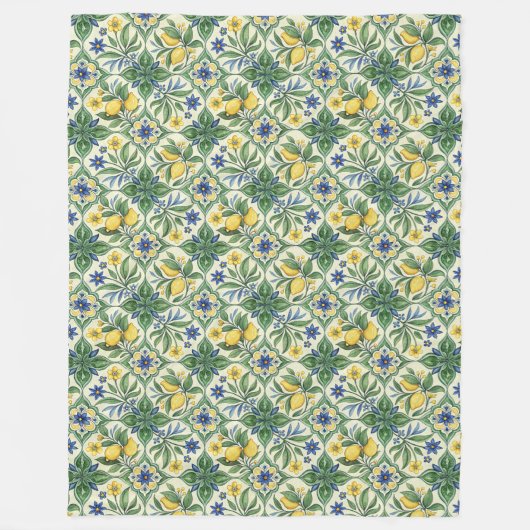 Vintages mediterranes traditionelles geometrisches fleecedecke (Vorderseite)