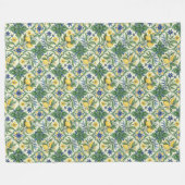 Vintages mediterranes traditionelles geometrisches fleecedecke (Vorderseite (Horizontal))