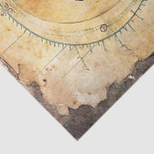 Vintages Meer Glarner Möwenkompass Alte Karte Seidenpapier (Detail)