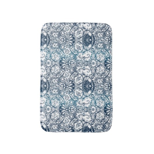 Vintages Meeresmuster Badematte (Vorderseite Vertikal)