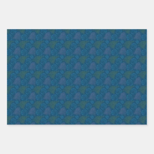 Vintages Meeresmuster Geschenkpapier Set (Vorderseite)