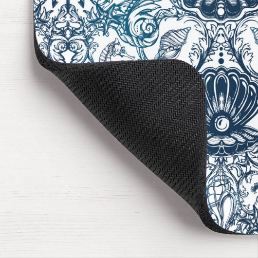 Vintages Meeresmuster Mousepad (Ecke)