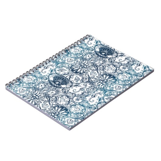 Vintages Meeresmuster Notizblock (Linke Seite)