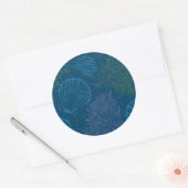 Vintages Meeresmuster Runder Aufkleber (Umschlag)