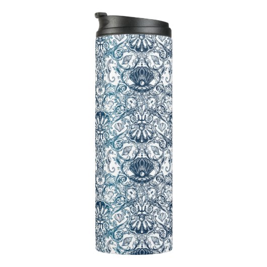 Vintages Meeresmuster Thermosbecher (Nach rechts gedreht)